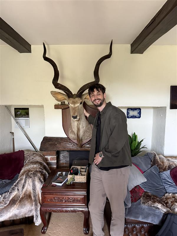 Thomas Porter with Brutus the Kudu